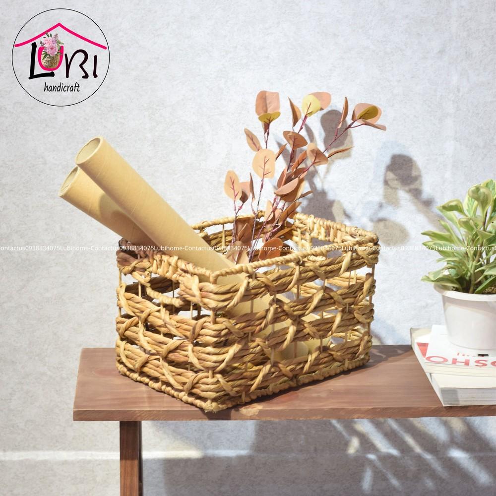 - Sọt lục bình đựng đồ hình chữ nhật nhiều kiểu đan