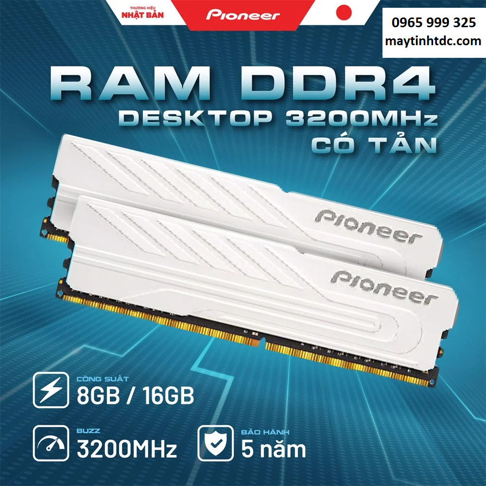 Ram Pioneer Udimm 16GB DDR4 3200MHz Tản Nhiệt. Hàng Chính Hãng