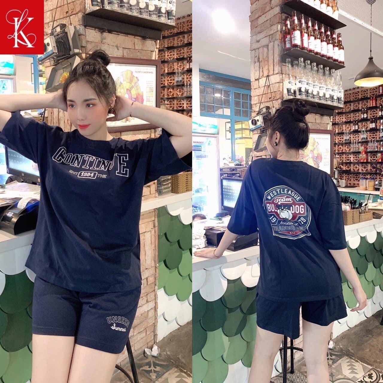 Set Bộ thun Bảo Kim in chữ phong cách Mới