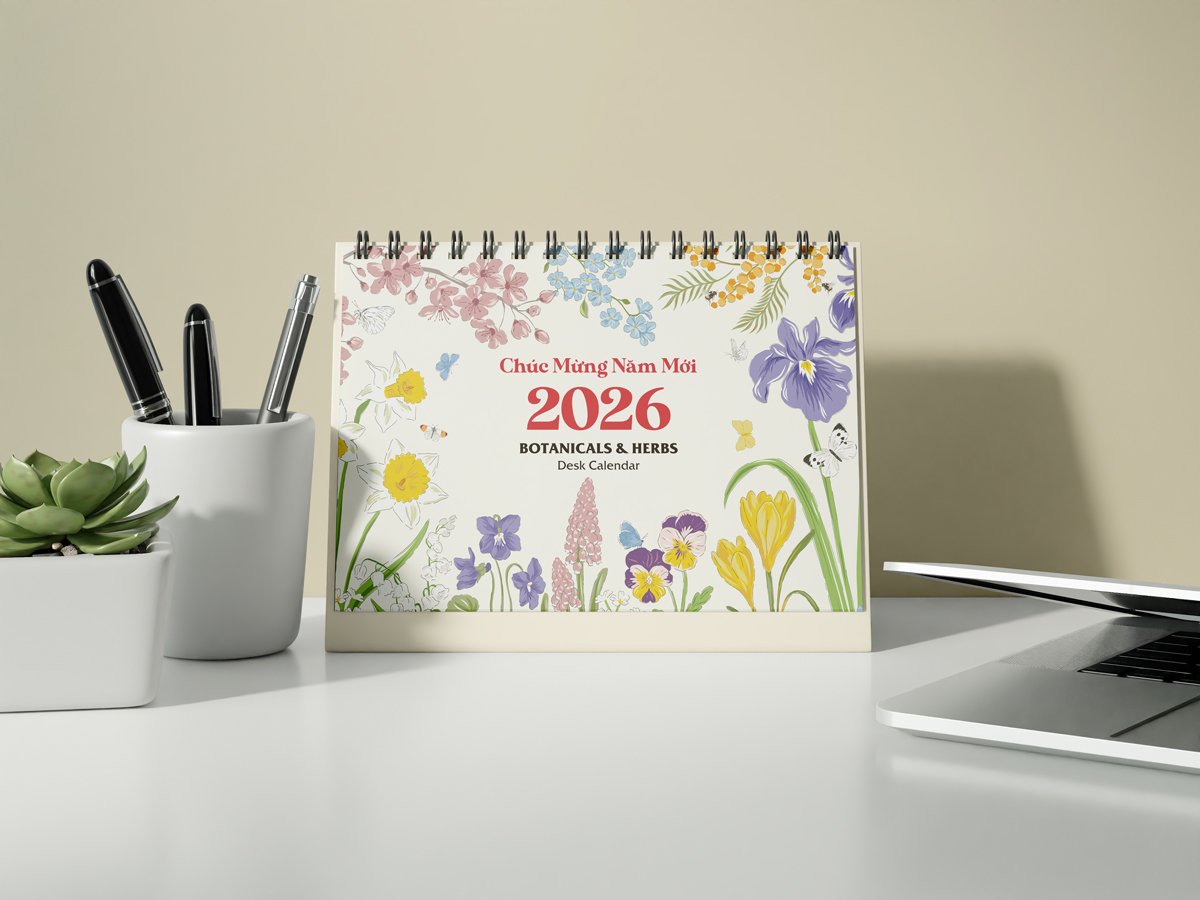Lịch Bàn 2026 - Desk Calendar 2026 Nguyễn Trắc - Botanical & Herbs