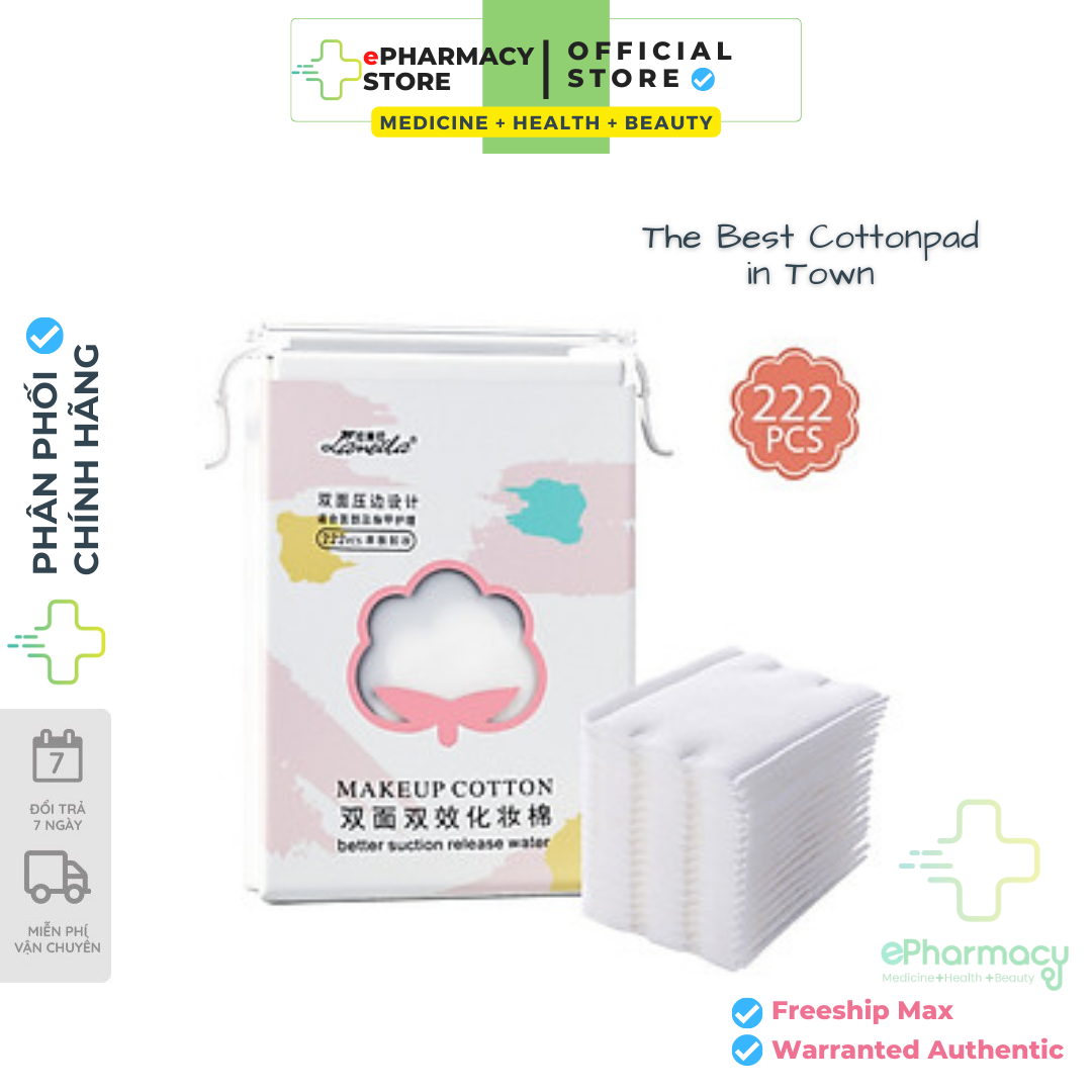 Bông Tẩy Trang Lameila Hồng 222 Miếng Makeup Remove Cotton 3 lớp dày dặn làm sạch da CXT002 ePharmacy