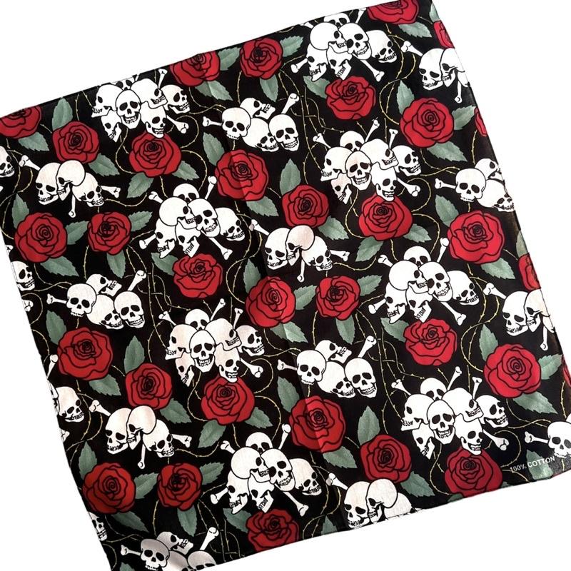 Khanw bandana cotton hình hoa hồng - Maben