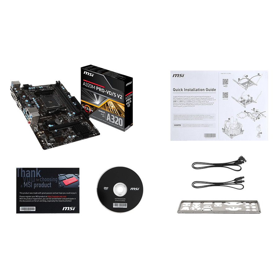 Bo mạch chủ - Mainboard MSI A320M Pro-VDS V2