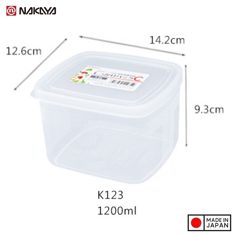 Hộp đựng thực phẩm vuông Nakaya Pack C 1200ml - Hàng nội địa Nhật Bản nhập khẩu chính hãng