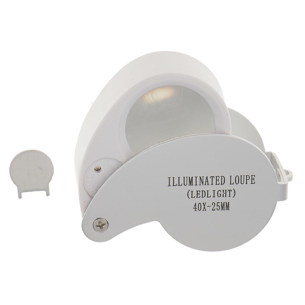 RETRACTABLE POCKET JEWELER'S LOUPE MAGNIFYING EYE GLASS LED LIGHT