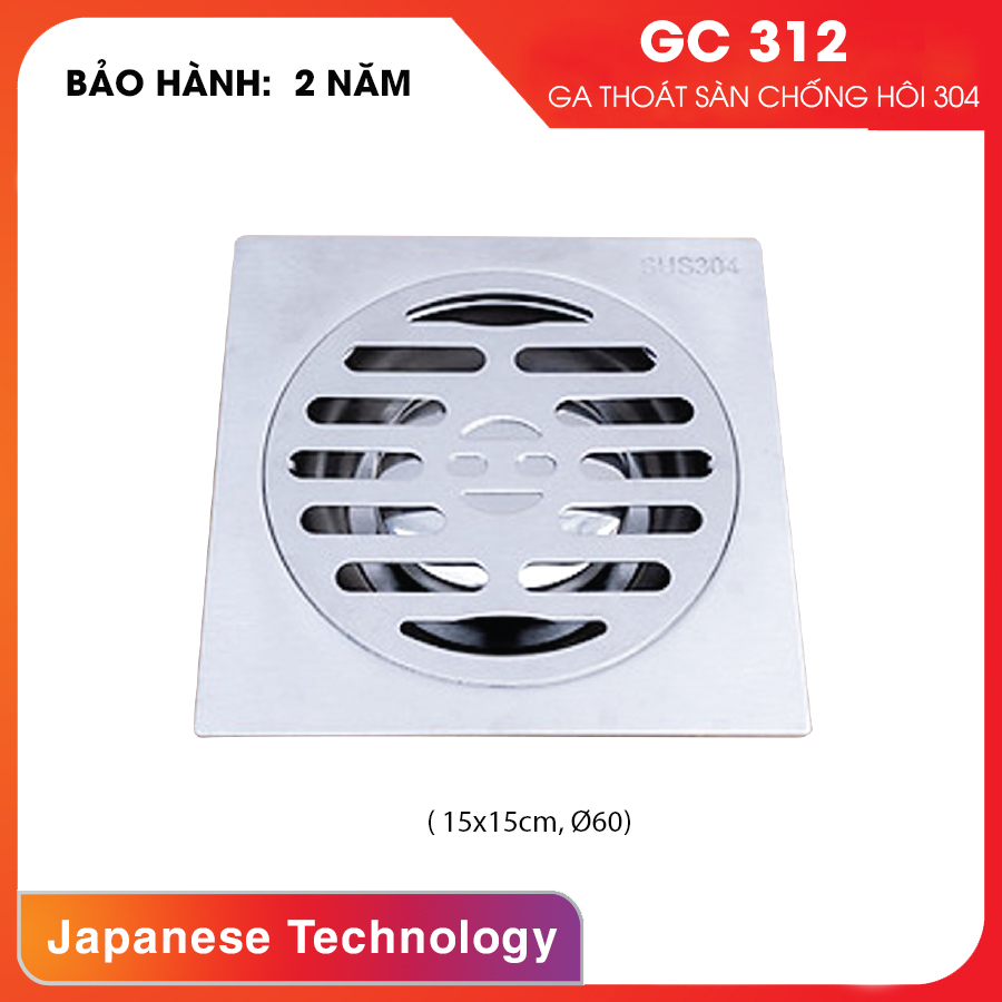 Ga thoát sàn chống hôi Inox cao cấp - Phi (Φ) 60 GC312