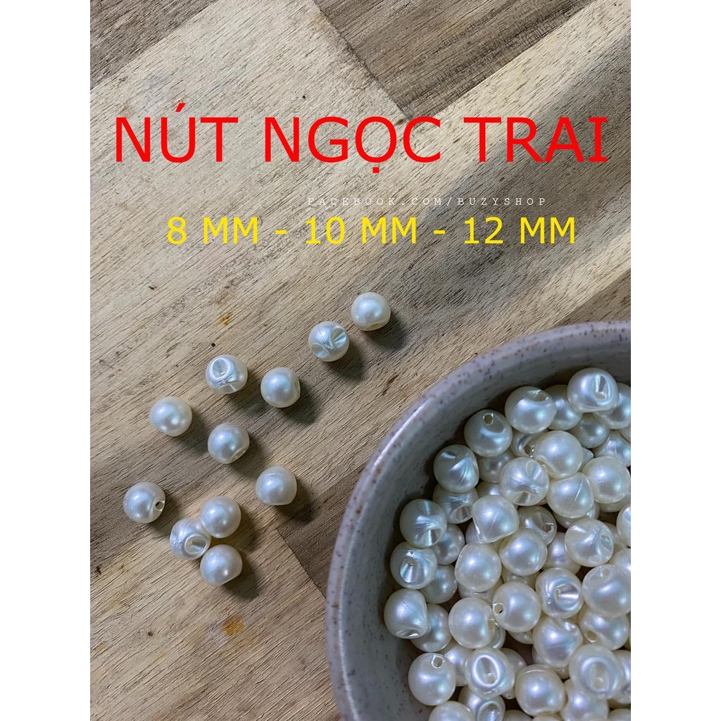 (gói 50 hạt) nút ngọc, nút bẹt nhựa 8mm-10mm-12mm