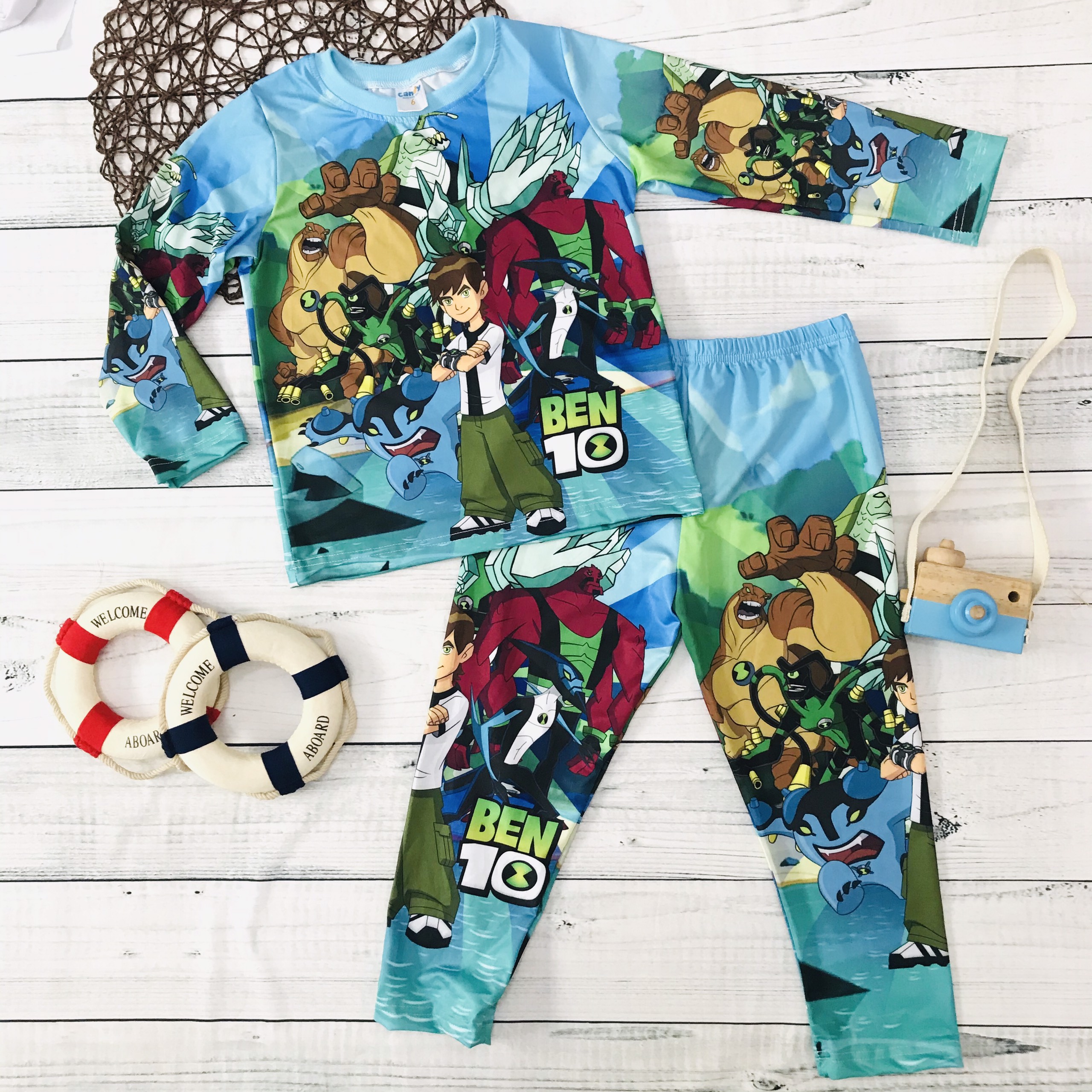 Đồ bộ tay dài trẻ em - Ben10 Xanh Lam MM114C