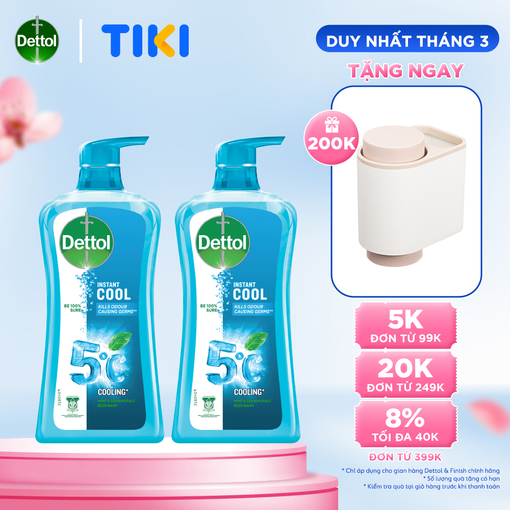 Combo 2 chai sữa tắm Dettol mát lạnh tức thì - Chai 950g