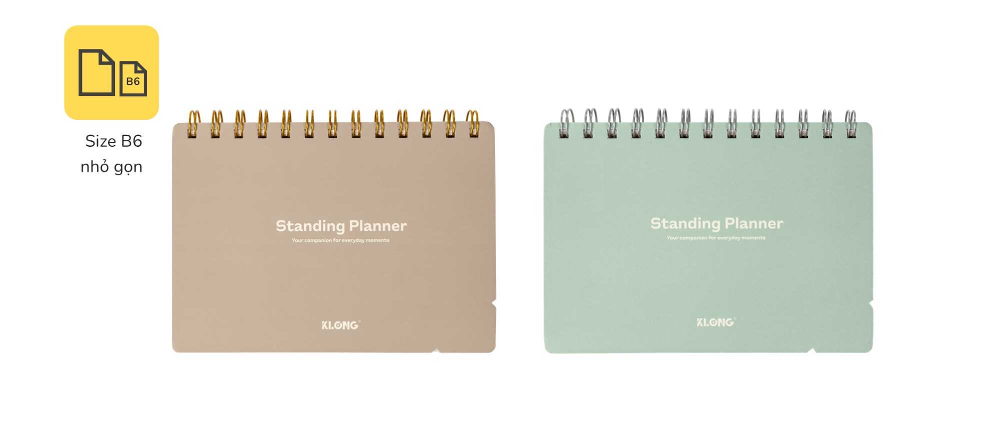 Sổ kế hoạch lò xo kép Klong Standing Planner B6 160 trang 100/76; MS: 945