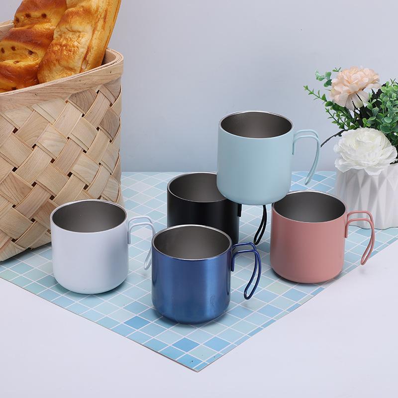 Giá thấp nhất sáng tạo di động cốc inox có dây tay cầm cốc hút chân không quà tặng văn phòng cốc cà phê kinh doanh cốc