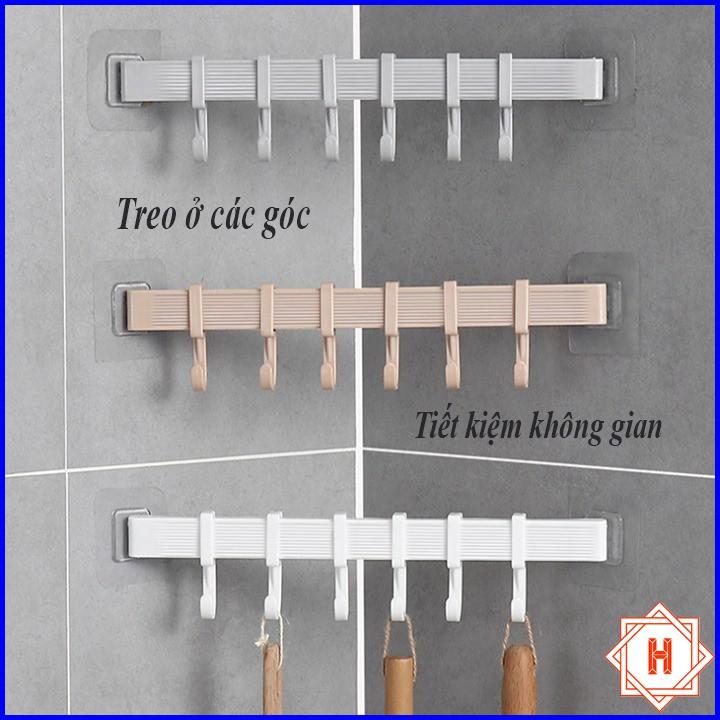 Thanh treo 6 móc dán tường di động không cần khoan đục