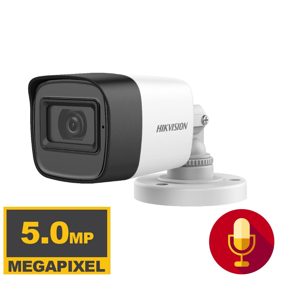 Camera analog TVI 5MP Hikvision DS-2CE16H0T-ITPFS tích hợp mic thu âm - Hàng chính hãng