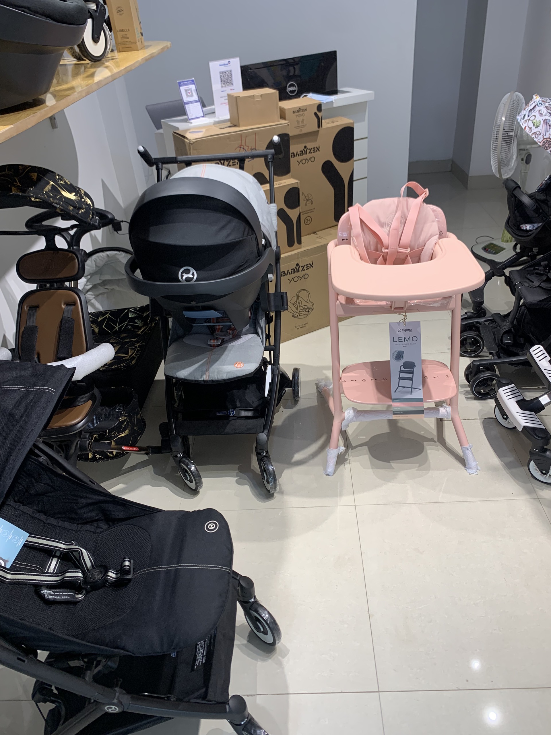 Ghế ăn Cybex Lemo Chair Babyset và Tray màu Pearl Pink