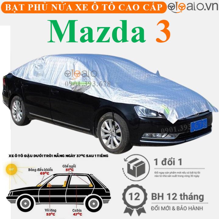 Bạt trùm phủ nửa nóc xe Mazda 3 cải dù 3 lớp cao cấp BPNX - OTOALO