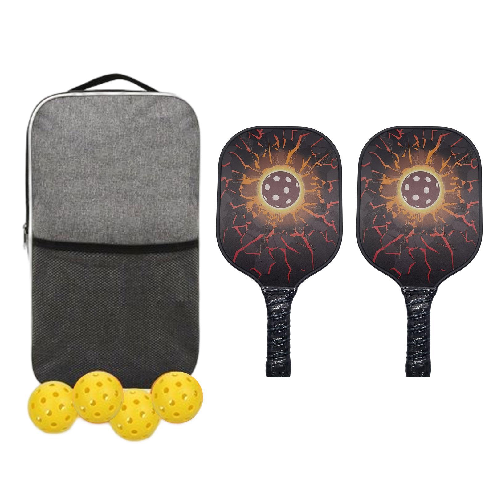 Pickleball Paddles Set of 2 Indoor Outdoor Pickleballs Balls with Storage Bag Pickleball Racquets for Beginner to Advanced Player