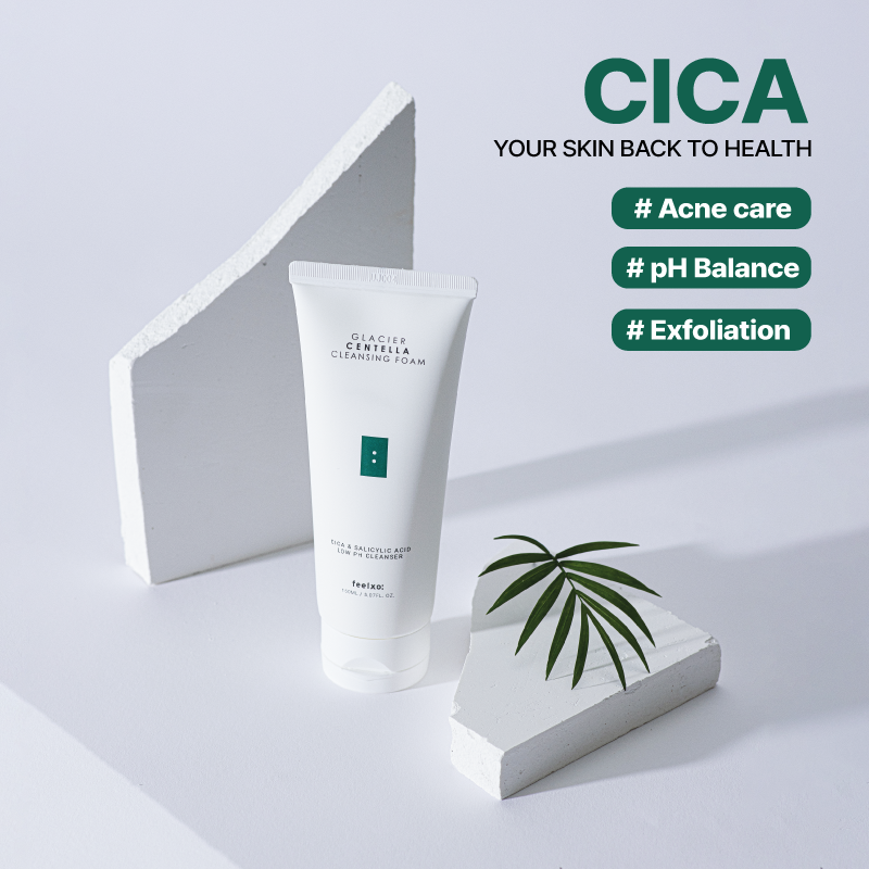 Combo Sữa Rửa Mặt Cleansing Foam, Toner Ampoule Centella và Serum Glacier Centella Dành Cho Da Nhạy Cảm, Da Mụn Feelxo