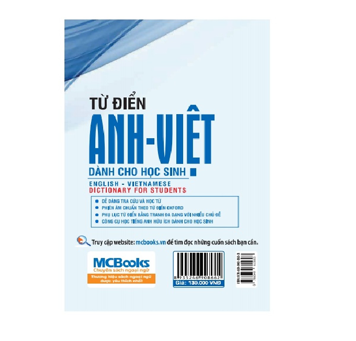 Từ Điển Anh - Việt Dành Cho Học Sinh (Bìa Trắng Xanh) tặng kèm bút tạo hình ngộ nghĩnh