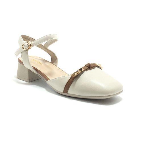 Sandals nữ da PU cao cấp Aokang 1222721011 màu kem