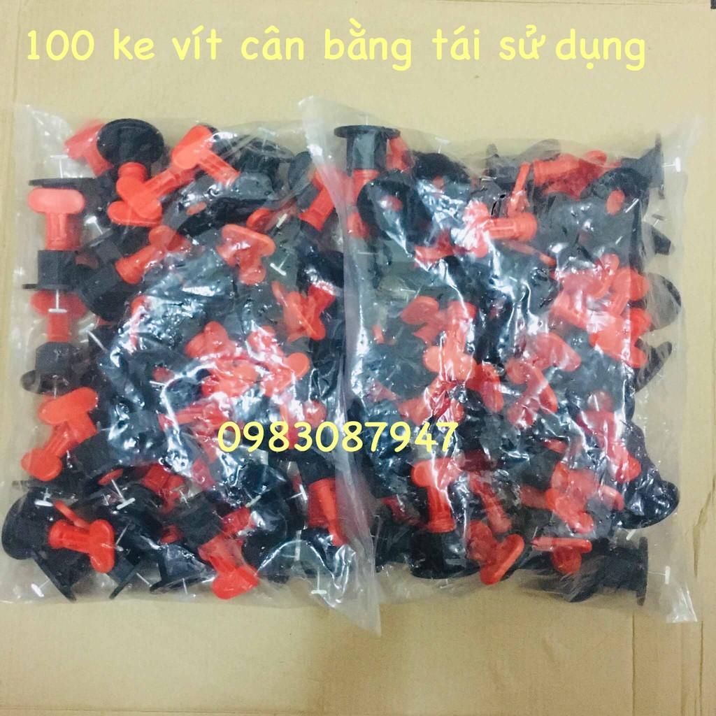 Dụng cụ nẹp ke cân bằng, vít cân bằng ốp phẳng gạch - kèm cờ lê móc túi 50 chiếc