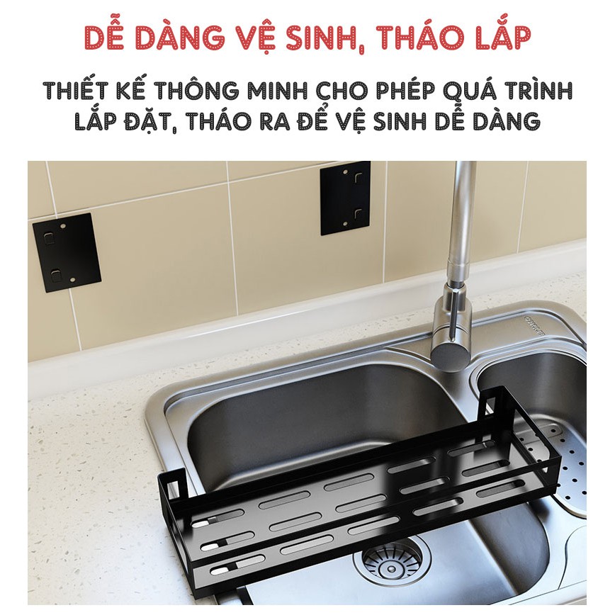 Giá để gia vị  dán tường gạch men, Giá để đồ, Kệ để gia vị nhà bếp không cần khoan vít chắc chắn đa năng