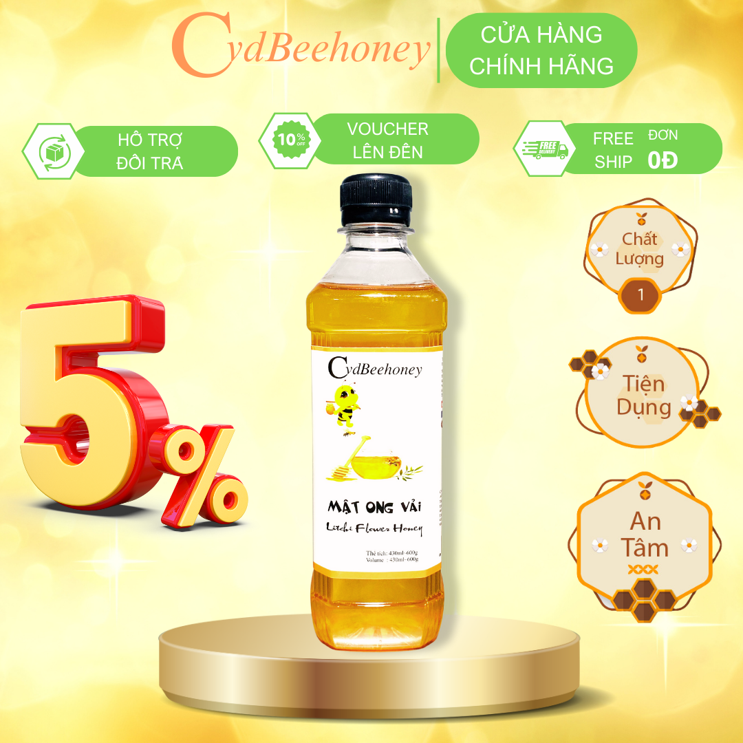 Mật ong hoa vải 430ml Cvdbeehoney