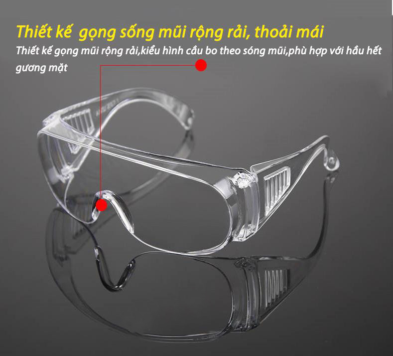 Combo 2 mắt kiếng nam và nữ chống tia UV, ngăn bụi, chống giọt bắn ngừa vi khuẩn, cản gió bảo vệ mắt, kính bảo hộ trong suốt