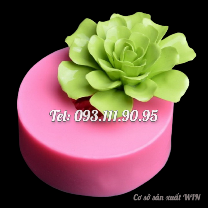 Khuôn rau câu silicon hoa hồng sa mạc đại đóa loại 11 cm - Mã số 1633