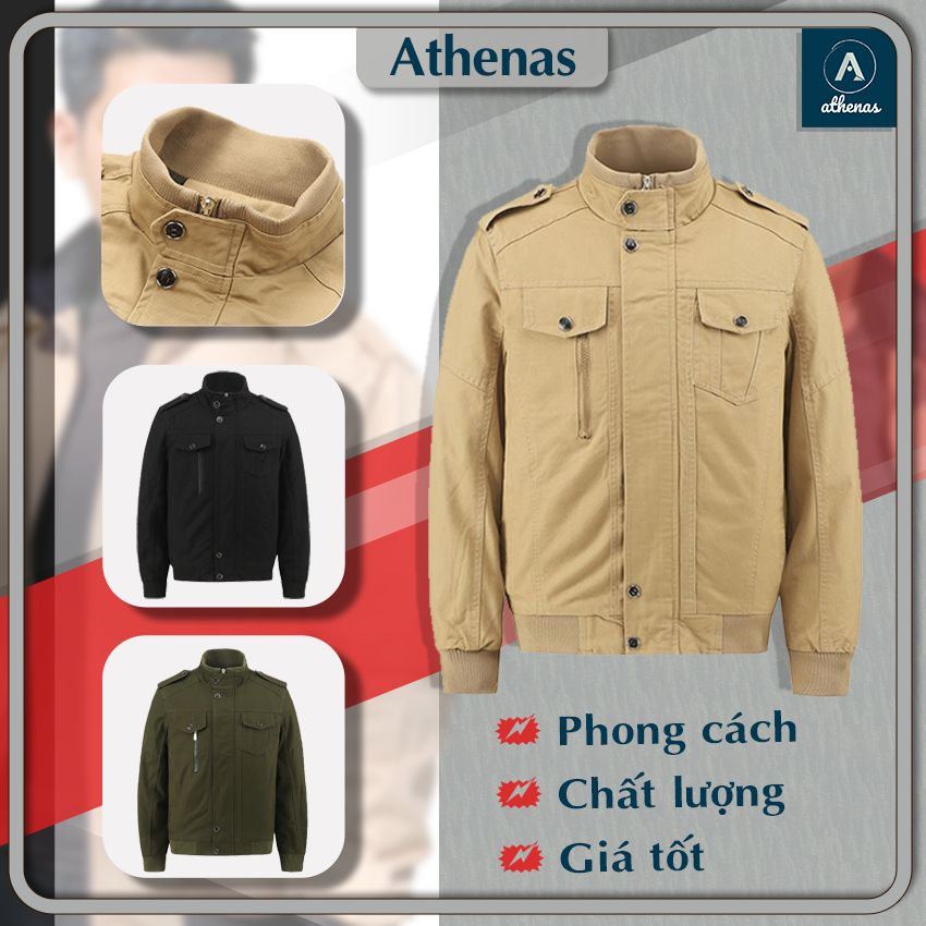 Áo khoác kaki cotton nam cao cấp Athenas