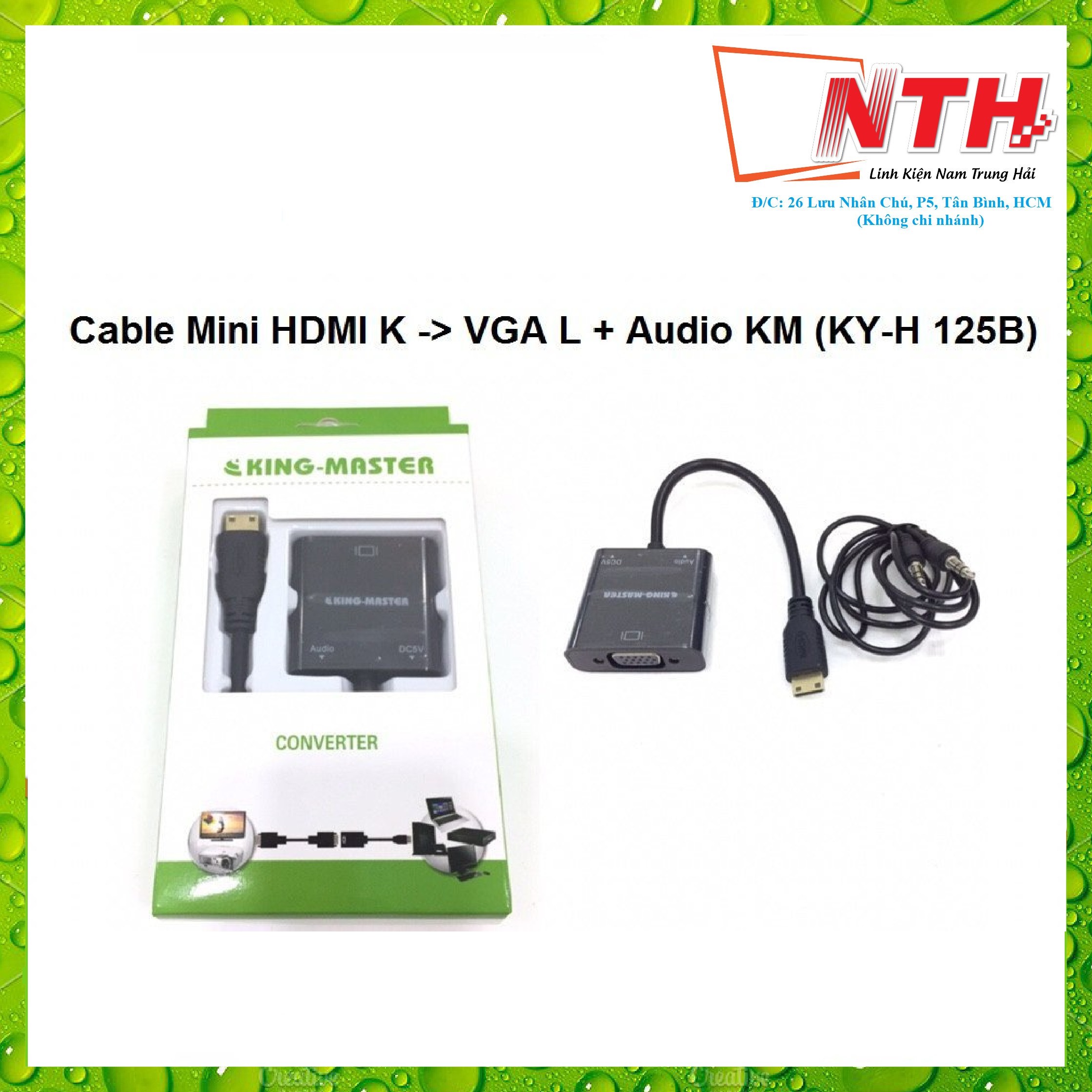 Cáp Mini HDMI K ra VGA L + AUDIO KM (KY-H 125B)