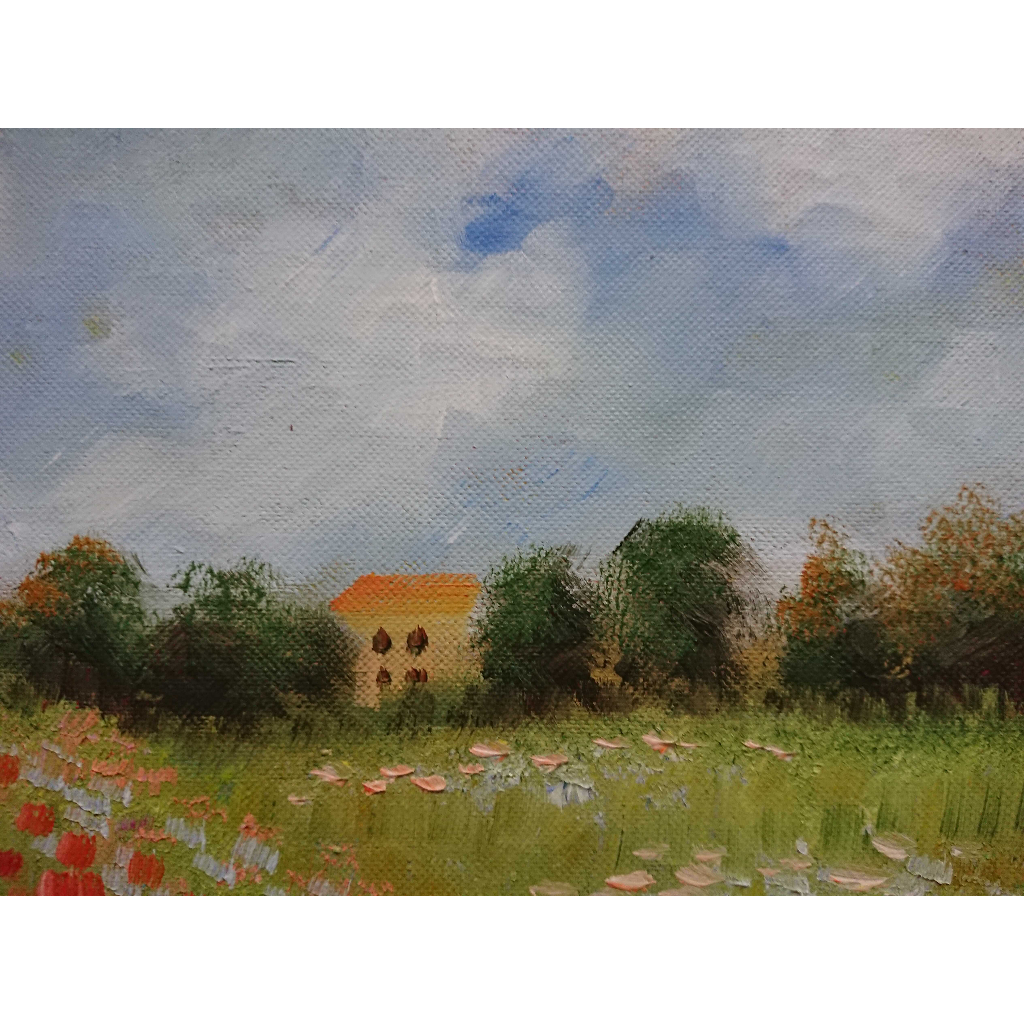 Đồi Hoa Anh Túc (Monet) - Tranh Sơn Dầu Vẽ Tay 30x40cm