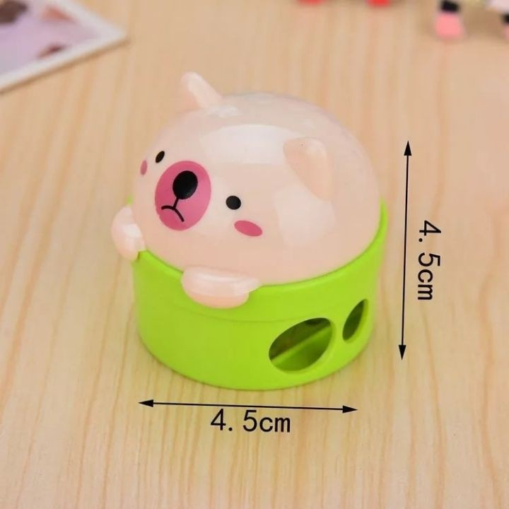 Đồ Gọt Bút Chì 2 Lỗ Hình Gấu Cute - Chuốt Bút Chì Nắp Gấp 2 Lỗ Tiện Lợi