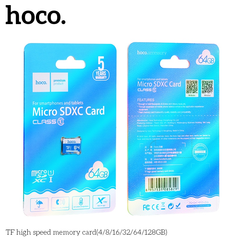 Thẻ nhớ MicroSD Hoco 8GB/16GB/32GB/64GB/128GB Class 10 tốc độ cao - Hàng Chính Hãng
