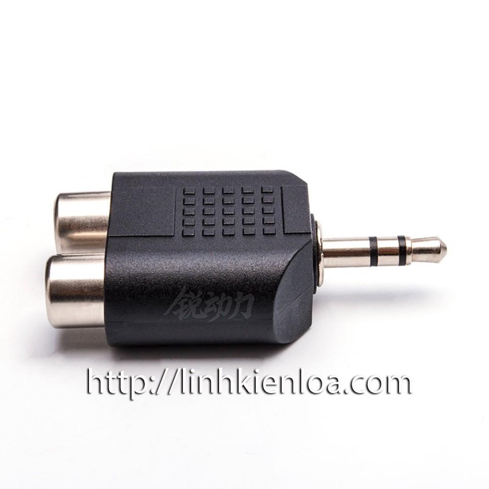 Jack cắm chuyển đổi âm thanh Jack cắm 3.5mm sang 2 đầu hoa sen AV ( 2 RCA )