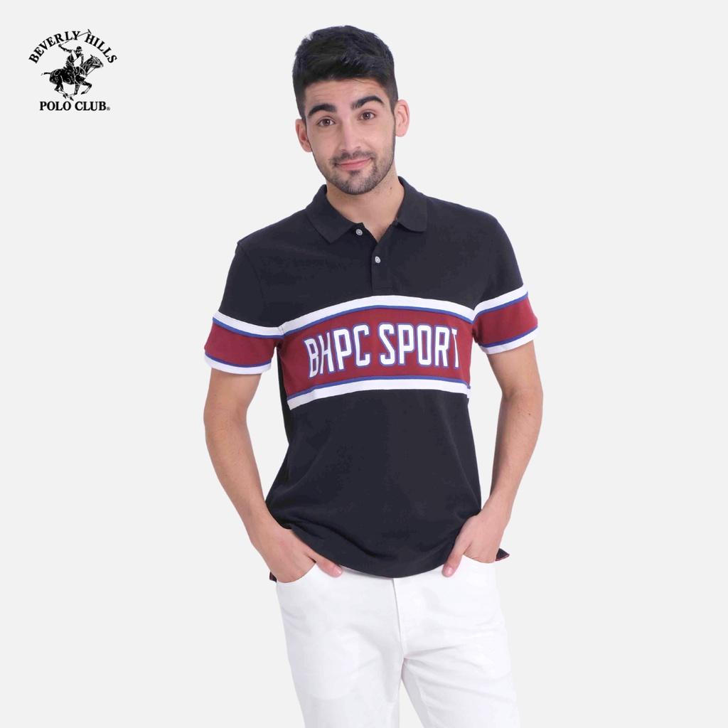 Áo polo ngắn tay Nam Beverly Hills Polo Club Regularfit 100% cotton Đen PMRSS20TL099