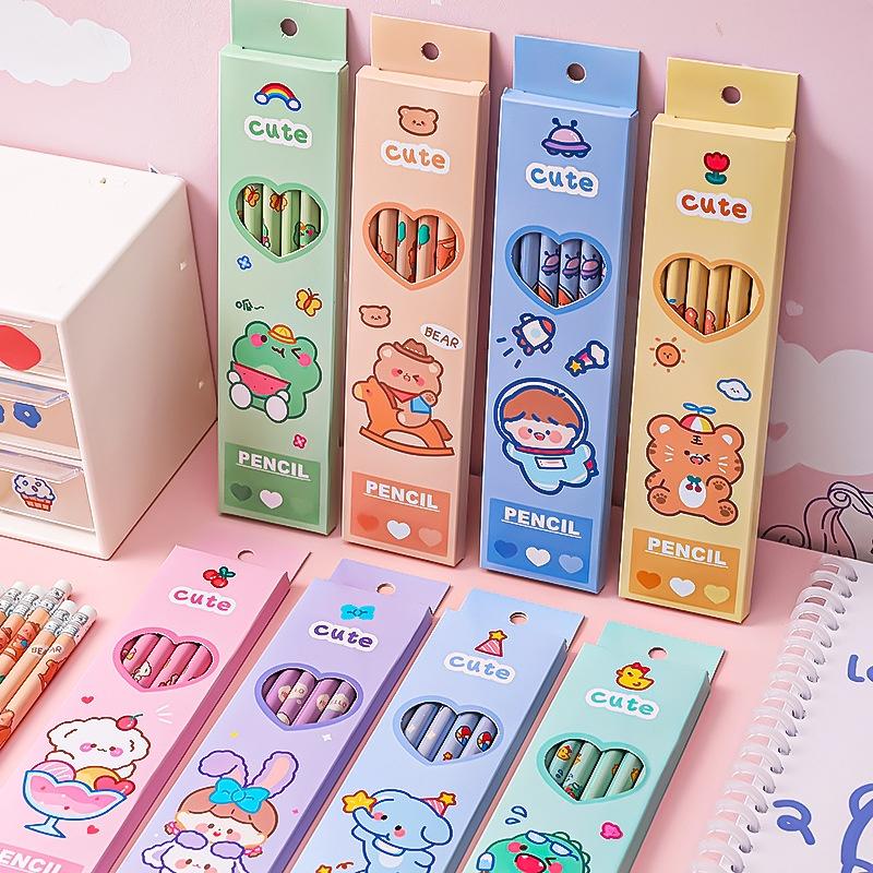 Bộ 6 bút chì HB &quot;pencil cute&quot; động vật, phi hành gia dễ thương