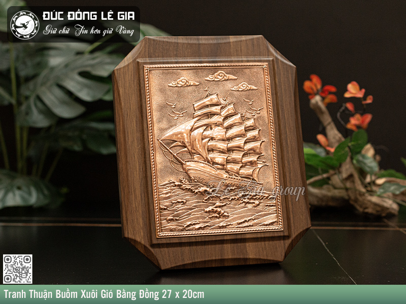 Tranh Thuận Buồm Xuôi Gió Để Bàn Bằng Đồng Quà Tặng Sang Trọng