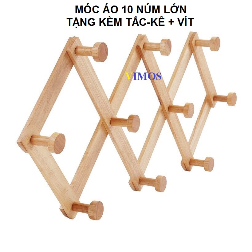 Móc áo 10 núm lớn gỗ tự nhiên VIMOS