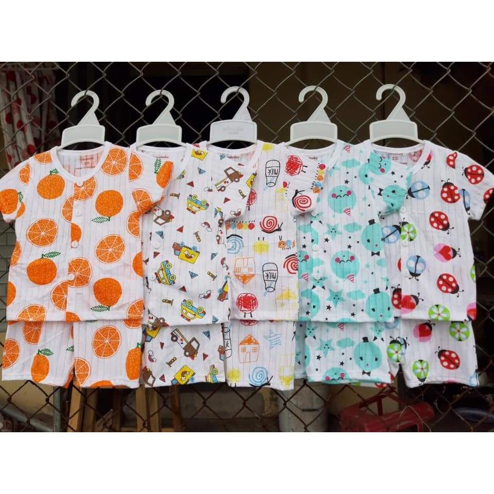 Bộc cộc tay giấy mùa hè chất liệu cotton siêu mát, bộ cotton giấy cho bé mặc không bị đổ mồ hôi