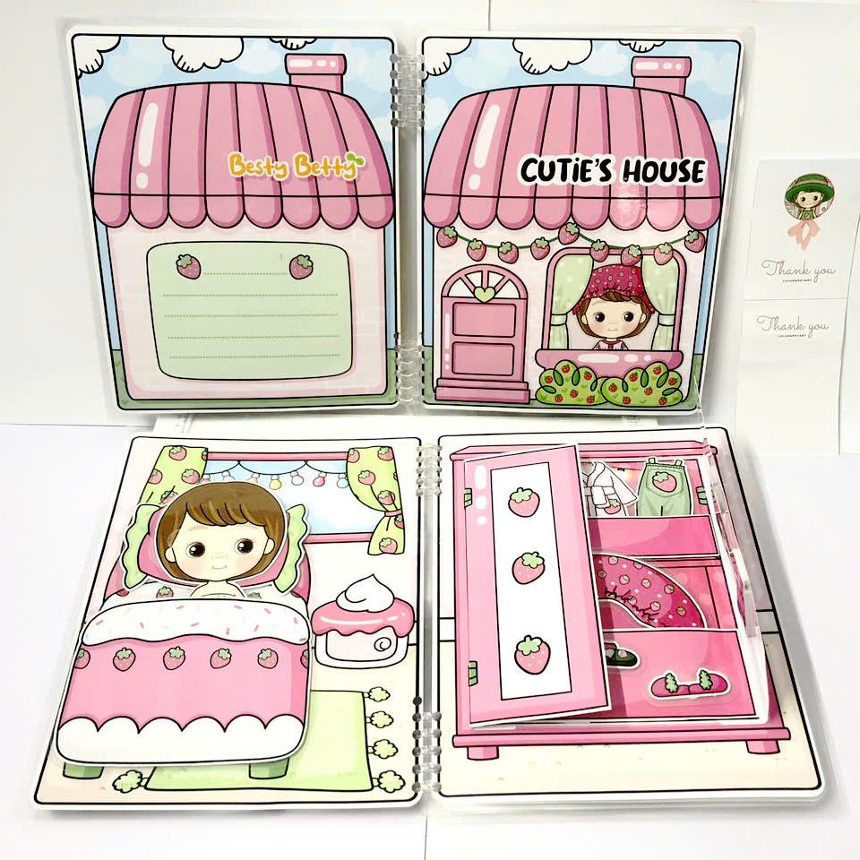 Bộ Tranh Tương Tác - Cô Bé Dâu Tây - LuLuHappyArt