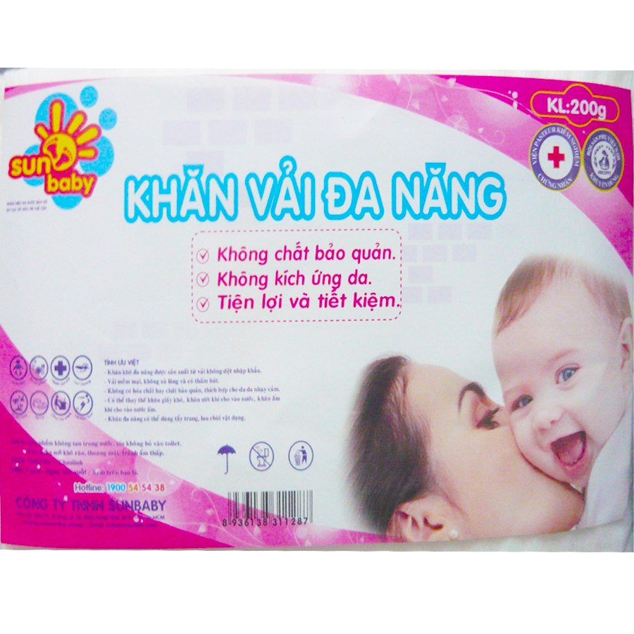 Khăn vải khô đa năng Sunbaby