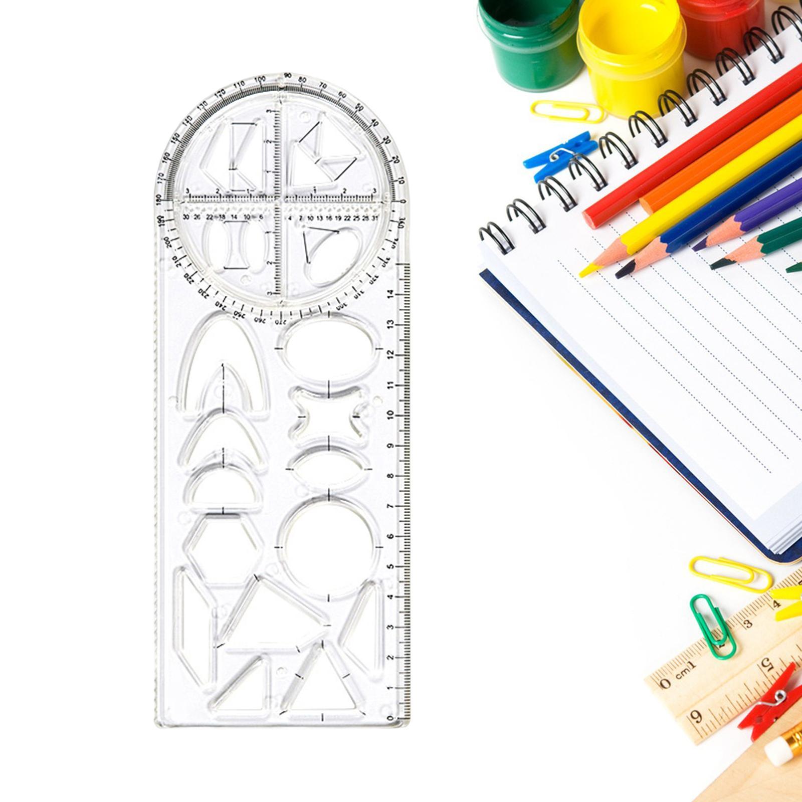 Multifunctional Geometric Ruler Drawing Template for Sewing Office Form Work
