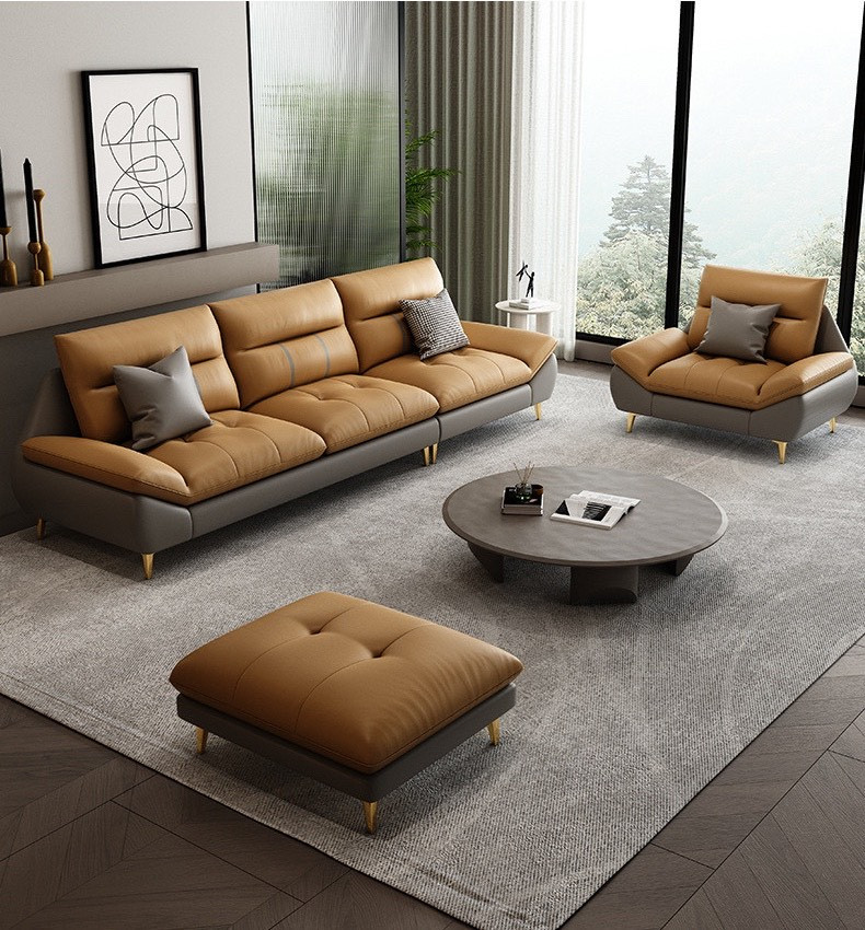Sofa da phòng khách cao cấp BMSF06 Juno Sofa sang trọng, hiện đại