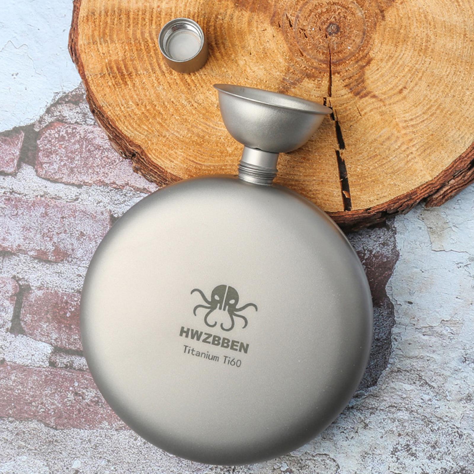 170ml Titanium Hip Flagon Ultralight Pocket for Outdoor Hiking Camping