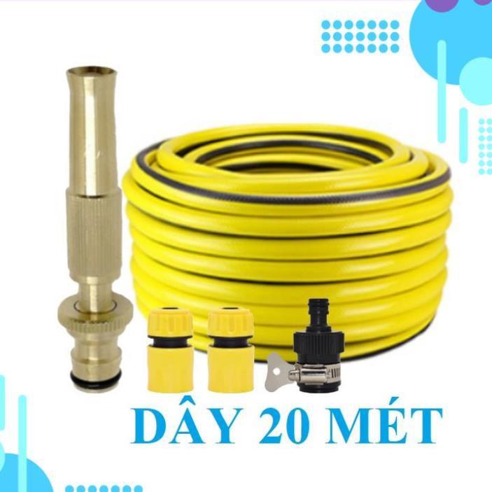 Bộ dây vòi xịt ️bơm nước phun sương️ , tăng áp 3 lần, loại 20m 206587 cút sập, nối đen