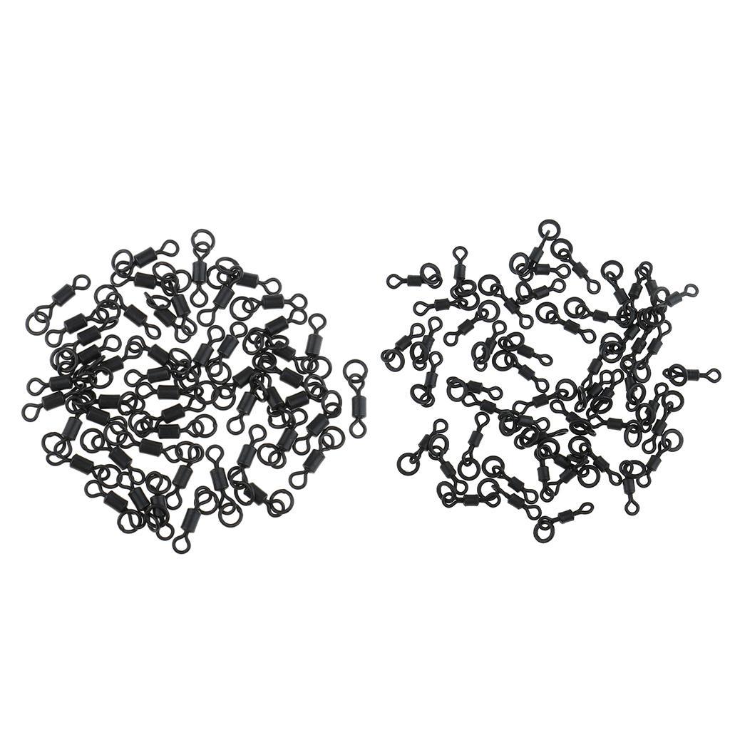 100Pcs Flexible Fishing Rolling Swivels Hook Line Connector for Carp Fishing Terminal Tackle