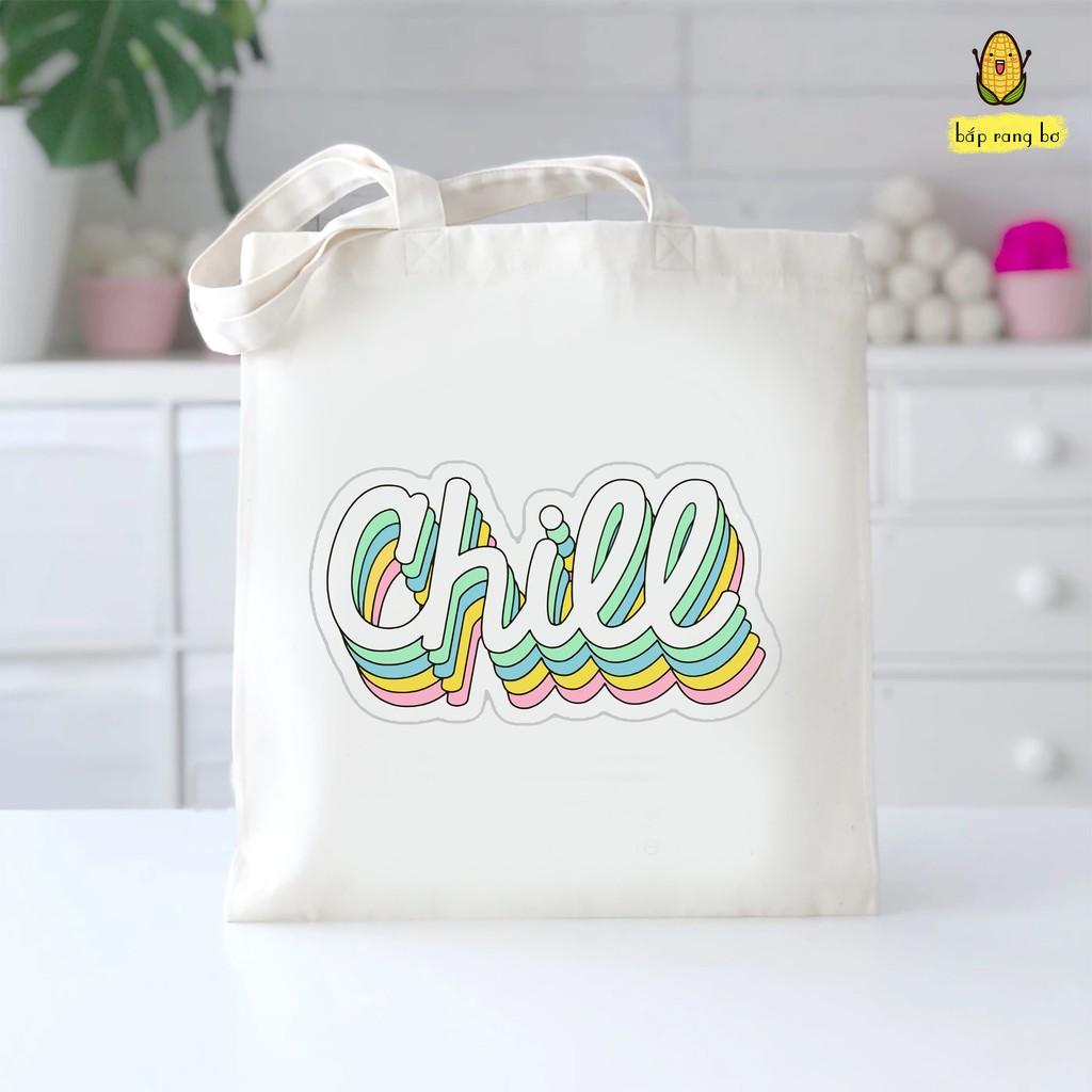 TÚI TOTE CẦU VỒNG 7 MÀU - VẢI DỆT CANVAS