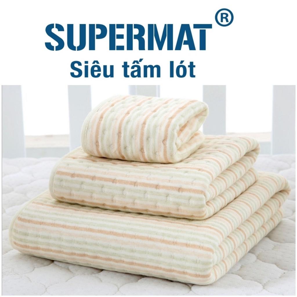 Size 60x90cm Siêu lót chống thấm cho bé Supermat chống thấm tuyệt đối, không nóng bí, mềm êm, giặt máy lâu bền