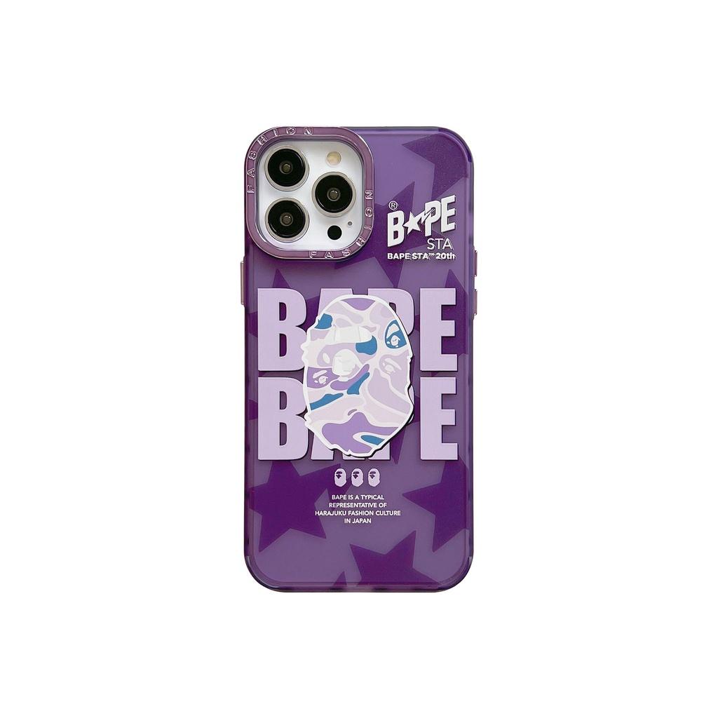 Ốp Lưng BAPE Silicon Cho Iphone 14 Pro Max / 13 Pro Max / 12 Pro Max Bảo Vệ Camera , Chống Bám Vân Tay