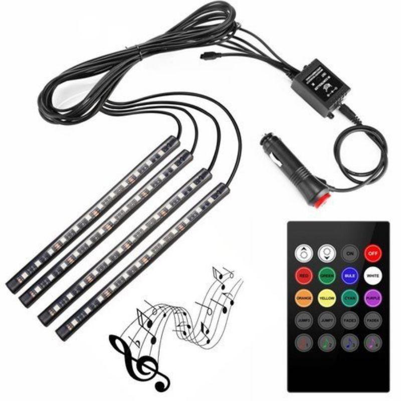 Đèn led sàn, led gầm ghế oto cảm biến đổi màu theo nhạc